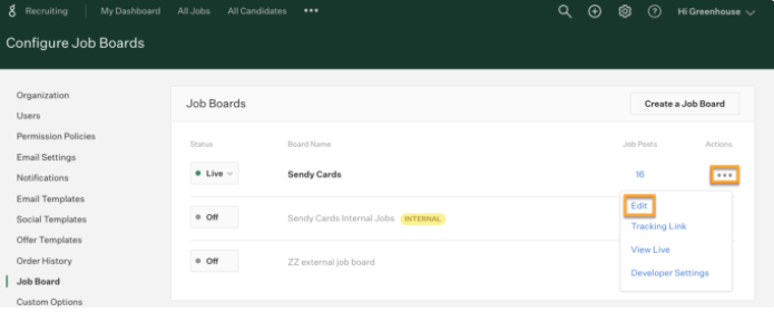 Greenhouse Job Boards - Edit