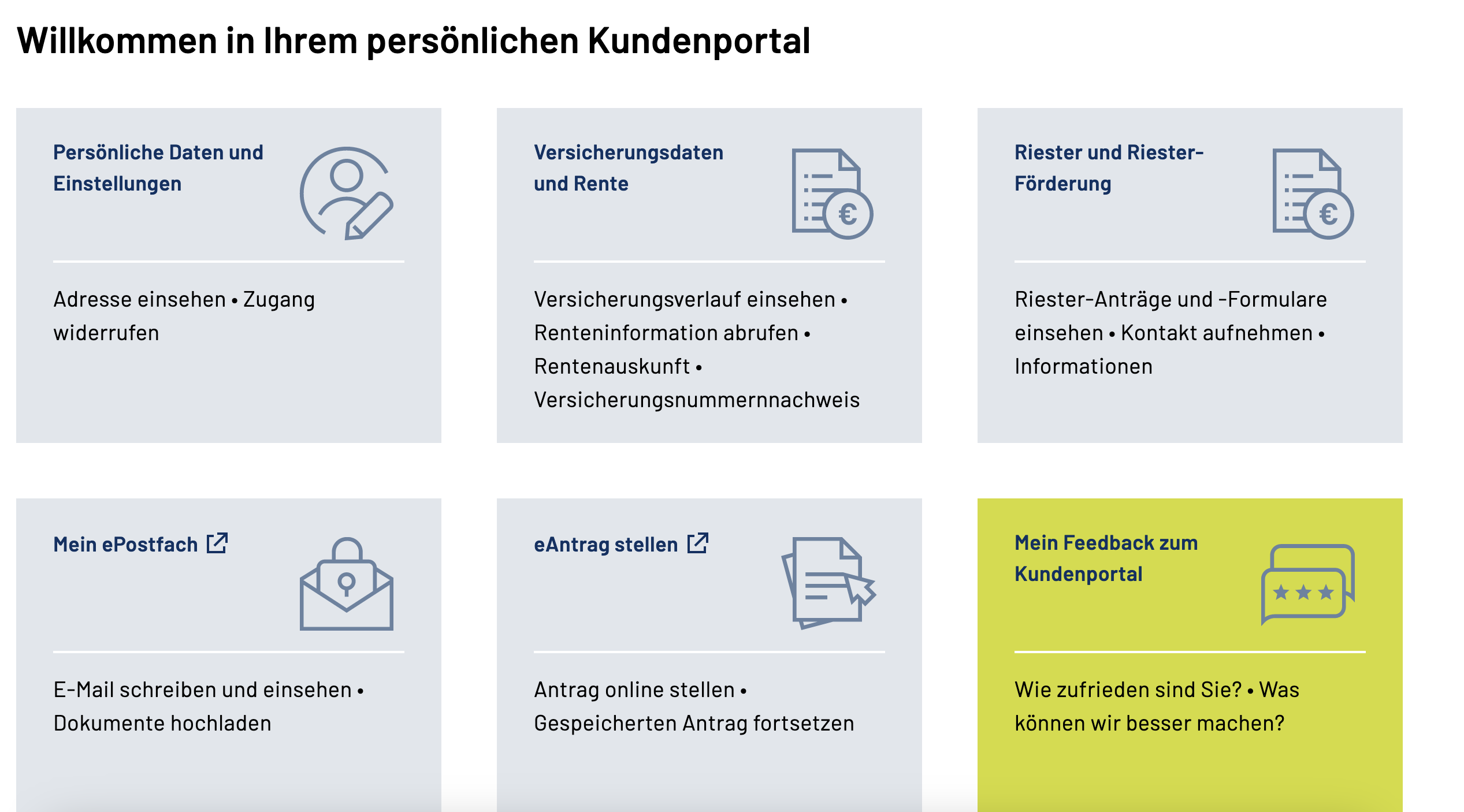 Rentenversicherung customer portal