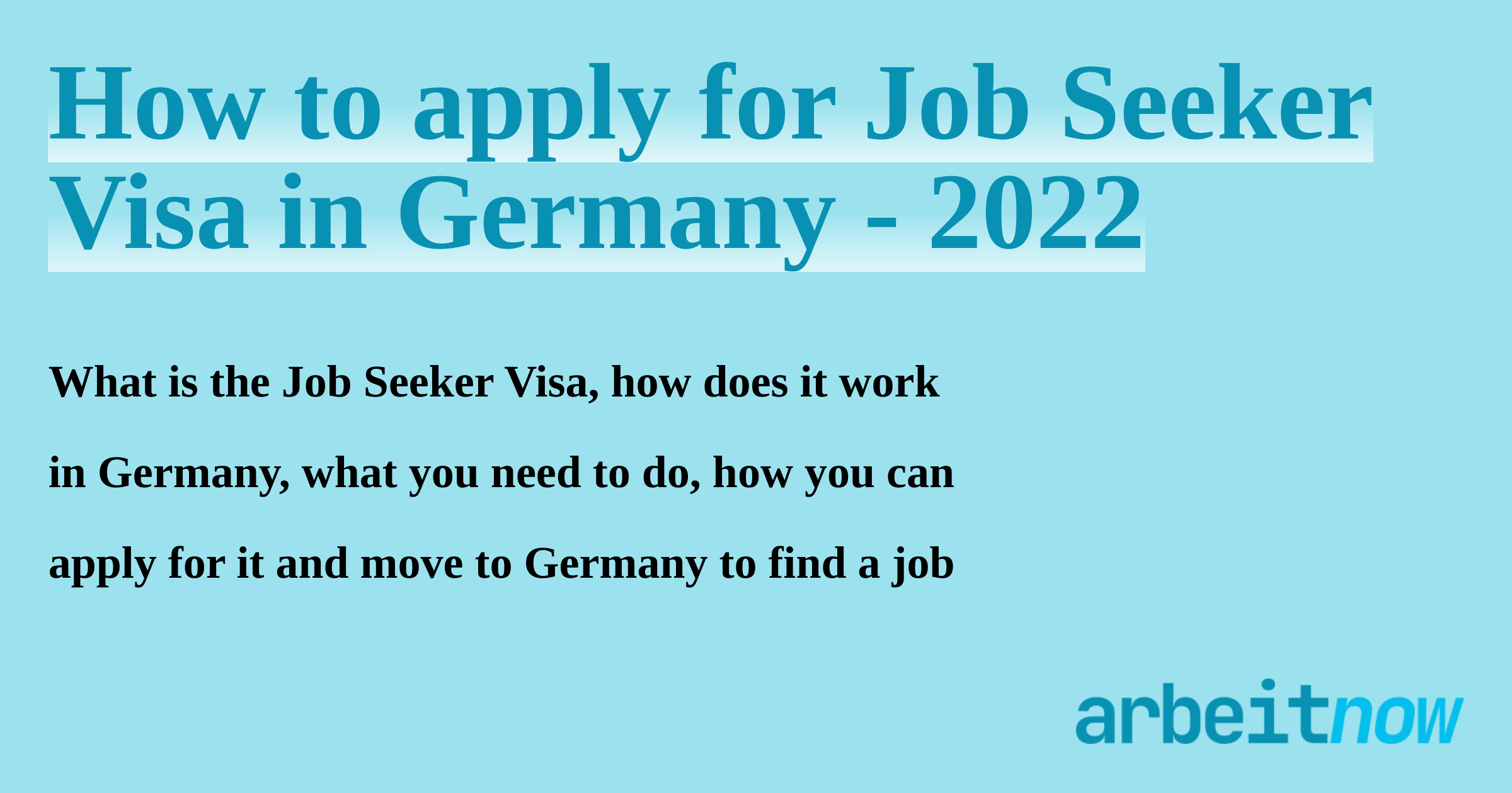 Everything About Job Seeker Visa In Germany 5637