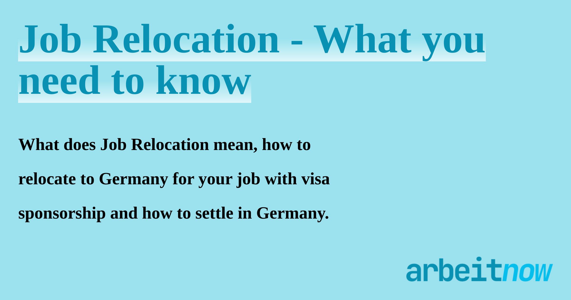 Job Relocation - What you need to know