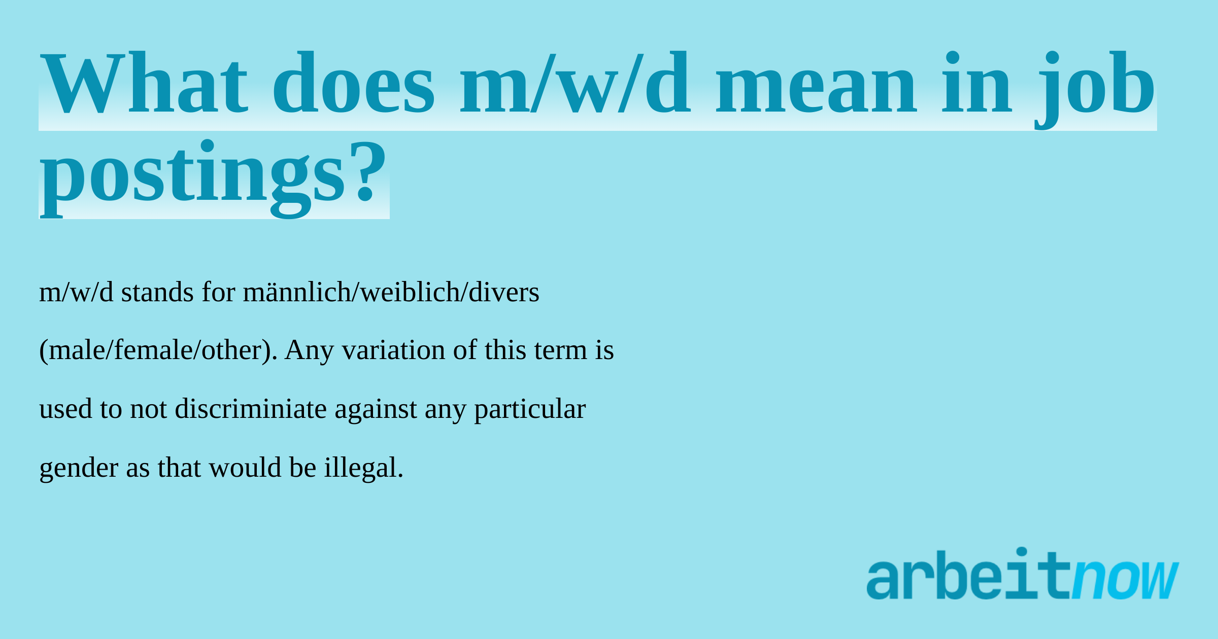 What does m/w/d or m/f/d mean in job postings in Germany?